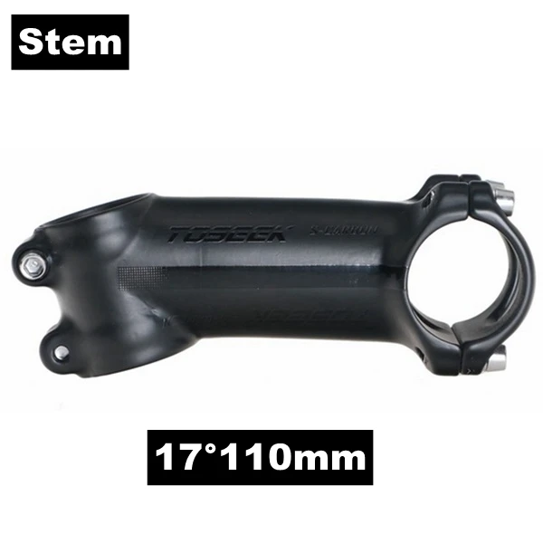 17 Degree 110mm TOSEEK матовый черный карбоновый руль велосипеда подседельный штырь(алюминиевый сплав) Запчасти для горных велосипедов для велоспорта MTB комплекты для руля - Цвет: 17 Degree 110mm