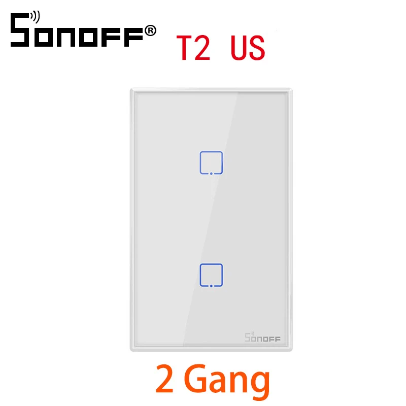 T2 US 2C SONOFF T2 TX смарт-панель WiFi умные переключатели с 2/1 бандами для Alexa держатель Google Home мини умный дом ЕС и Великобритания и США - Комплект: T2 US 2C