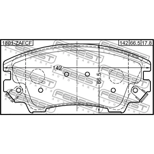Колодки передние OPEL ASTRA J 2010- 1801-ZAFCF FEBEST 1801ZA