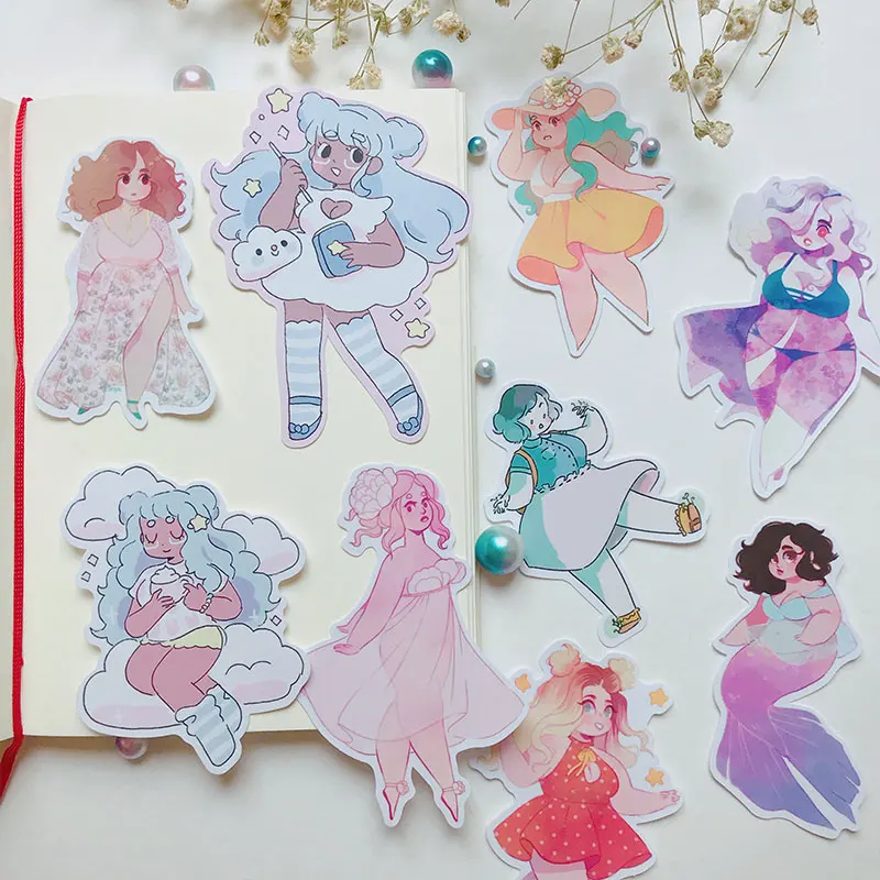 9 наклеек в виде свиньи и девушек украшения для рукоделия скрапбукинга альбома