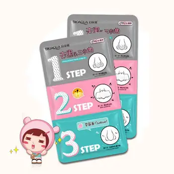 

3 Steps Nose Blackhead Remover Mask Pore Cleaner Acne Treatment Mask Deep Nose Pore Cleaning Strips Black Head Remover Tool