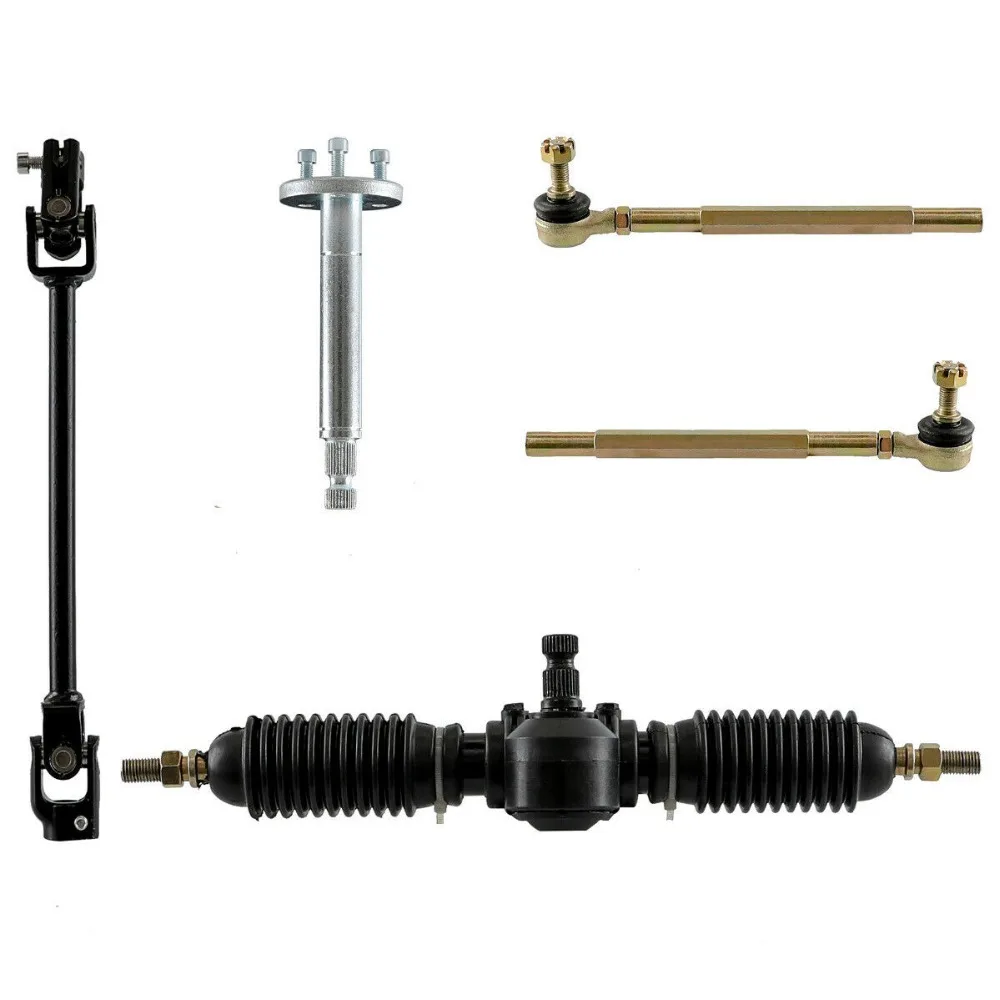 320MM Steering Gear Wheel Tie Rod Rack Pinion U Joint Tie Rod Adjustable Shaft Assembly Kit GO KART ATV UTV Buggy (5)