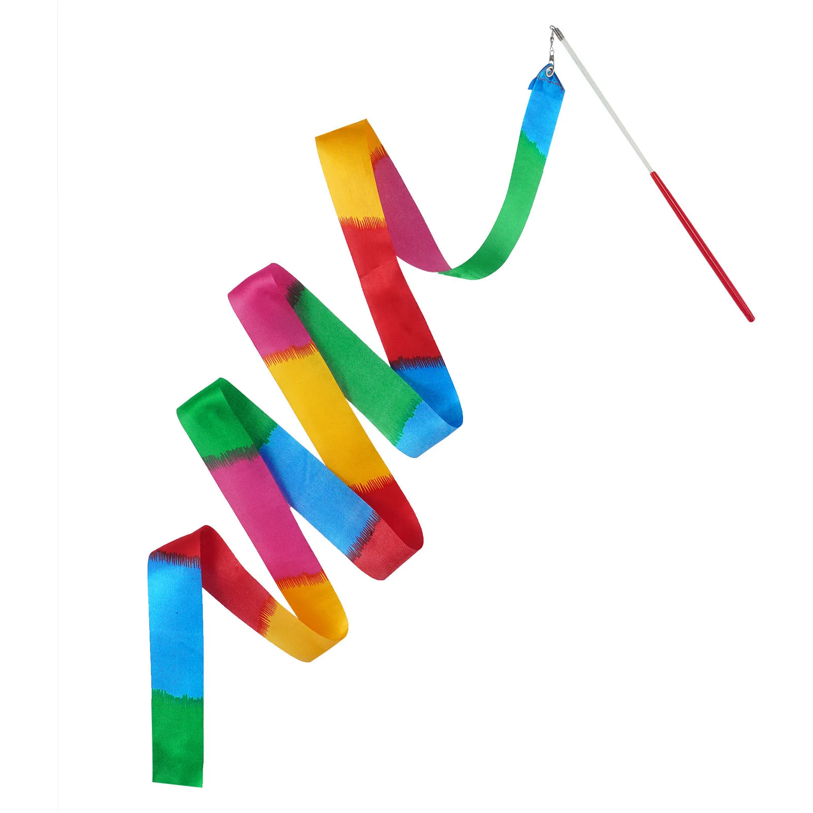 Rainbow Dance Ribbon Stick Rhythmic Gymnastic Streamer 15" Twirling Rod New 