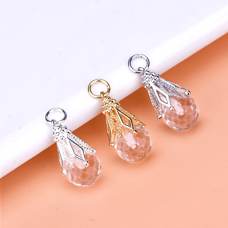 S925 Sterling Silver Water Drop Pendant Accessories Japanese Korean Fashion Simple DIY Bracelet Necklace | Украшения и аксессуары