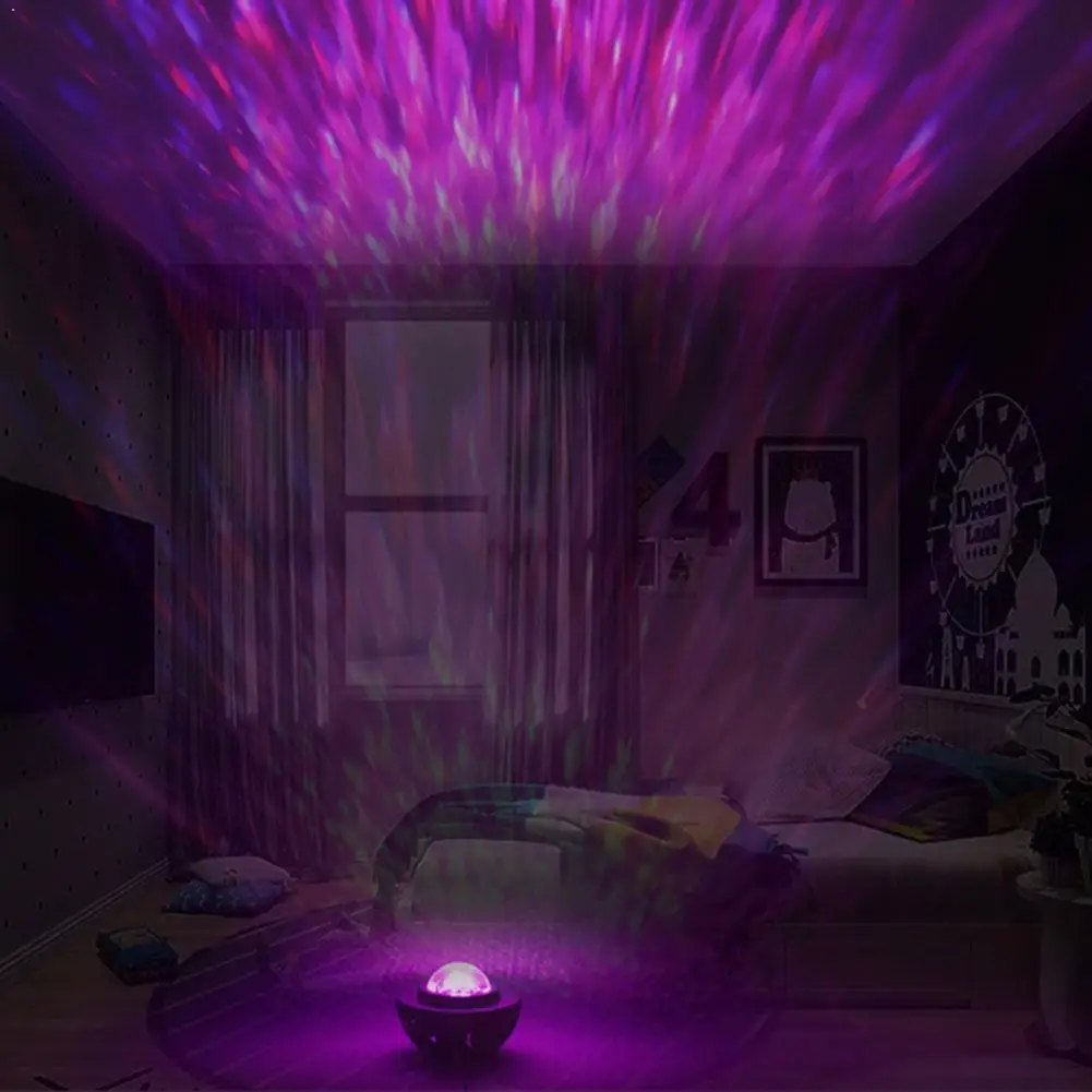 

Colorful Ocean Projector LED Night Light Bluetooth Lamp Voice Player USB Romantic Projection For Kids Control Music Sleep S K2H5