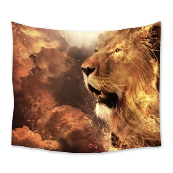 

Wild Animal Lion Fire Cloud Tapestry Wall Hanging Wall Decor Tapestries Bedspread Sheet Carpet Throw Yoga Mat Home Bedroom Decor