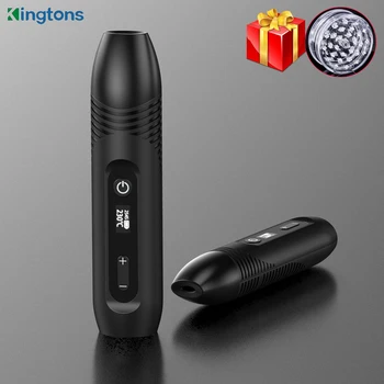 

Original Kingtons BLK Kiss Dry Herb Vaporizer 1600mAh vape kit Ceramic Heating Herbal Vaporizer With Glass Tube VS Black Mamba