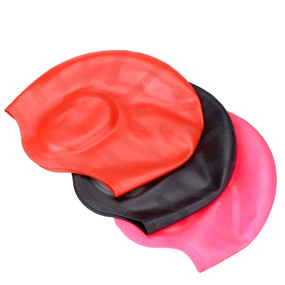 Шапочка для плавания Водонепроницаемая силиконовая шапка Ушная шапочка для плавания s Защита для взрослых эластичная