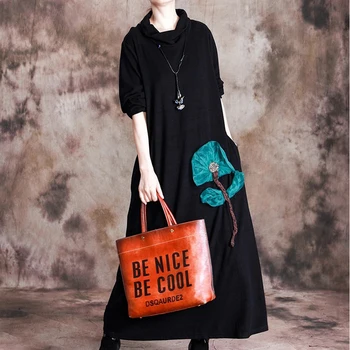 

2020 Autumn New Product Original Three-Dimensional Flower Dress Slim All-Match Cashmere
