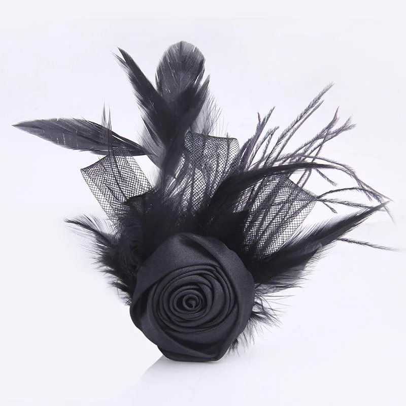 Классическая изящная стильная брошь ручной работы в виде пера