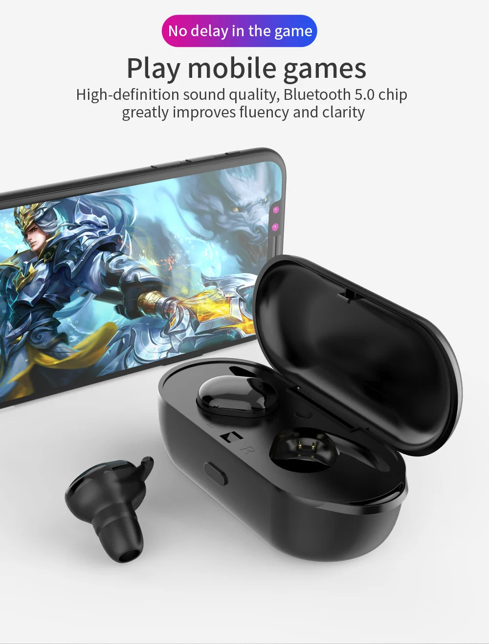 5,0 TWS Bluetooth наушники HD стерео беспроводные наушники, шумоподавление игровая гарнитура спортивные наушники
