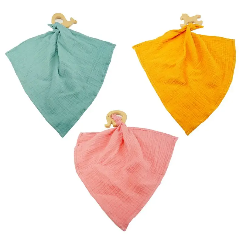 

1 Set Baby Cotton Bibs Beech Wooden Ring Pacifier Rabbit Ear Teether Saliva Towel Teething Chewing Soother Molar Kit