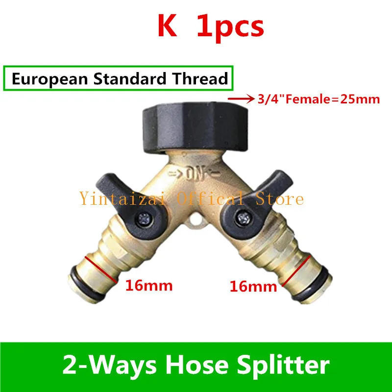 Fast Shipping 1PC 3/4" 4-Way Brass Plastic Garden Hose Splitter Y-Type Watering Connector Distributor For Outdoor Tap and Faucet