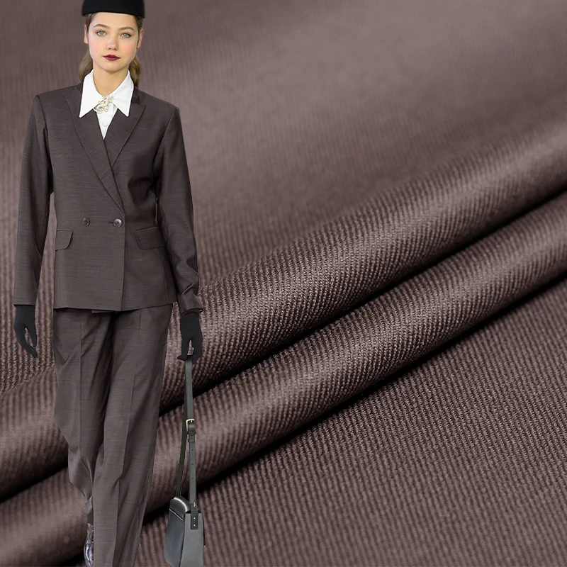 

Pearlsilk Grey Purple Twill Elastic Worsted Wool Fabrics Garment Materials Autumn Women Suits Sewing Cloth Tailor Freeshipping