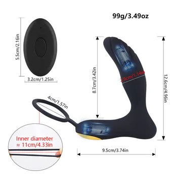 Male Prostate Massage Anal Vibrator, Anal Plug Anus Stimulation Butt Plug Delay Ejaculation Rings, Sex Toys For Men Silicone 6