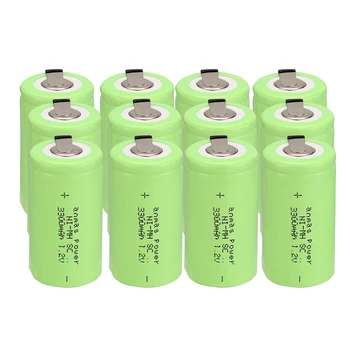 

Ru Ship 12Pcs Green Color SC 3300mAh SC Sub C NI-MH Cell 1.2V Rechargeable Battery