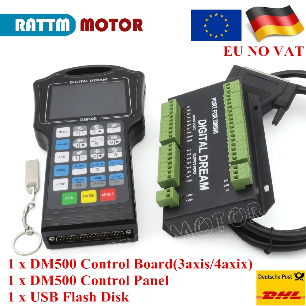 

EU Ship! CNC controller Handwheel 500Khz Motion G-code with driver DM500 3/4 Axis replace DSP A11E User's keys
