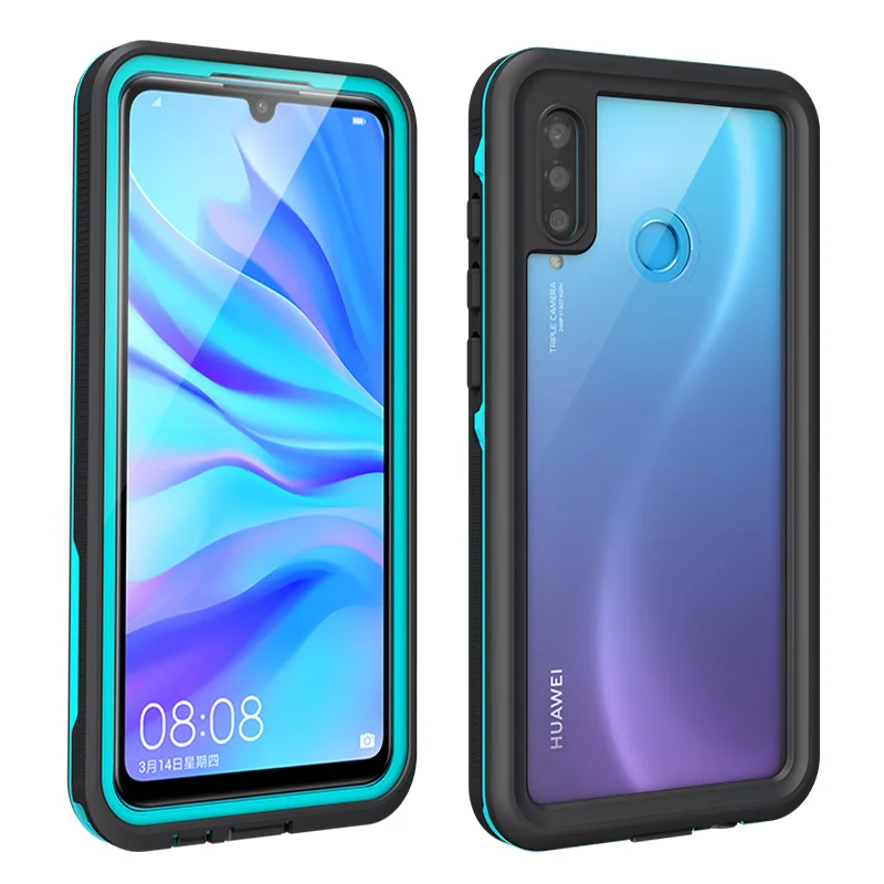 Для huawei P30 Lite P30 Pro Водонепроницаемый IP68 Дайвинг пылезащитный чехол для телефона для huawei mate 20 Pro полностью герметичный открытый спортивный Чехол - Цвет: Grass Blue