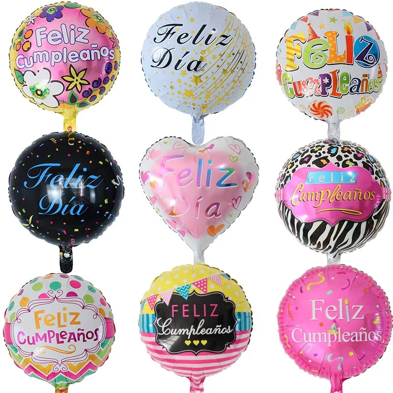 10 шт. 18 дюймов испанский с днем рождения Любовь фольги Воздушные шары Feliz Cumpleanos Te Quiero Air Baloes украшения для вечеринки воздушные шары