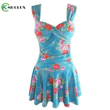 Новинка, купальник большого размера, женский купальник, шорты, танкини, сексуальная синяя юбка с принтом, монокини, контроль живота, купальник, платье для женщин