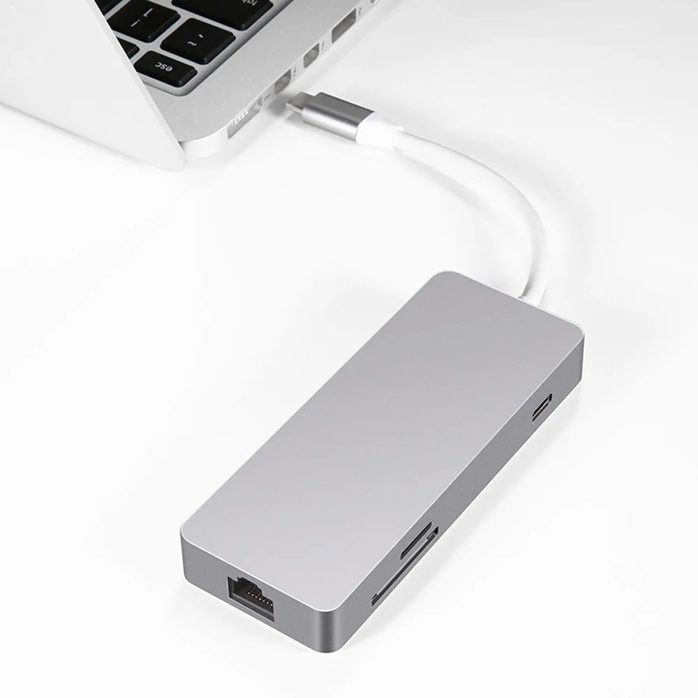 7 в 1 type C зарядный концентратор к HDMI RJ45 Gigabit LAN USB3.0 TF SD адаптер для Mac Поддержка всех моделей с TPPE-C серии ноутбуков
