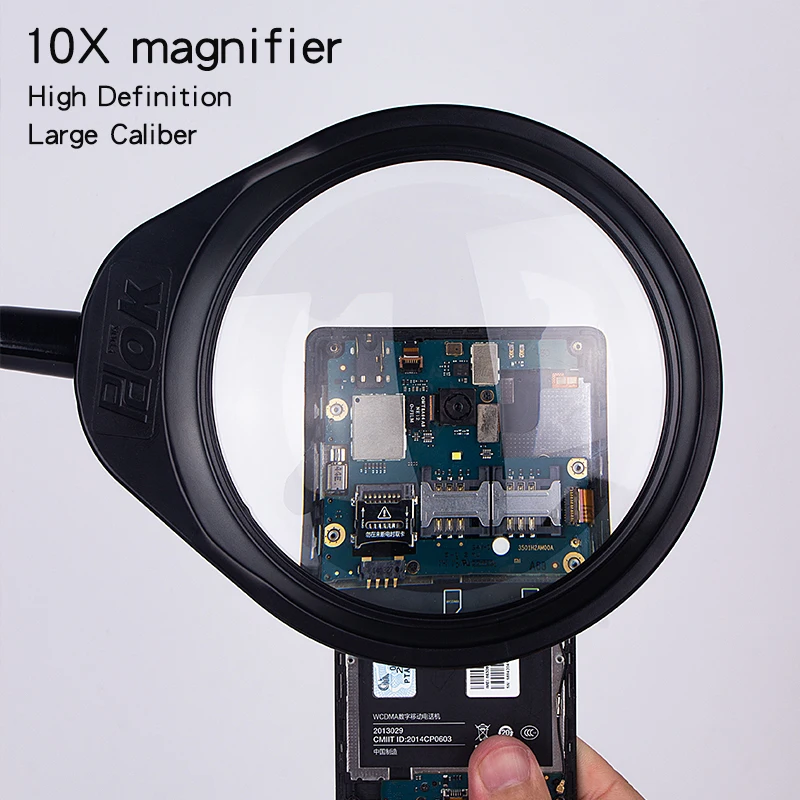  Magnifying glasses with illumination 3X 5X 8X 10X Magnifier High Definition Eye Loupe Glass table c - 4000047717389