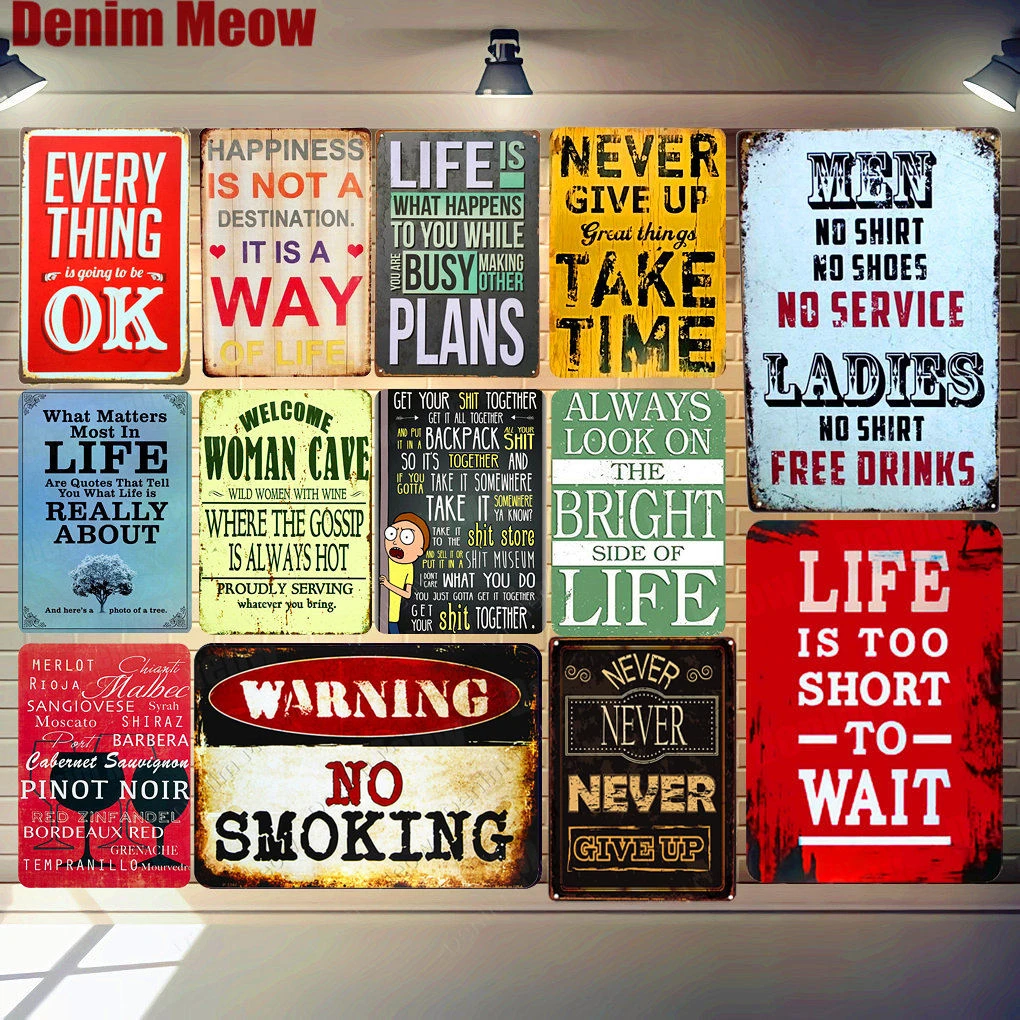 Warning Man Cave My Cave My Rules 12" x 9" Metal Sign Funny Wall Plaque Decor 