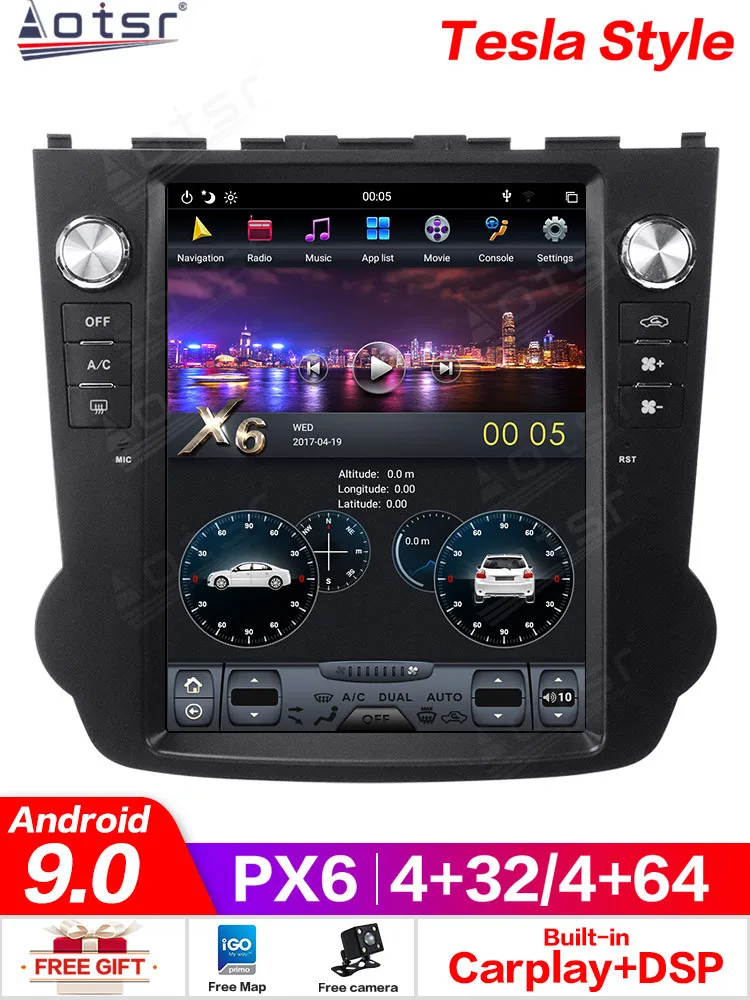 PX6 car Radio Carplay Android 9.0 4G-64G Tesla Style Screen For Honda CRV 2006-2011 Car Dashboard Multimedia Head Unit Stereo | Автомобили
