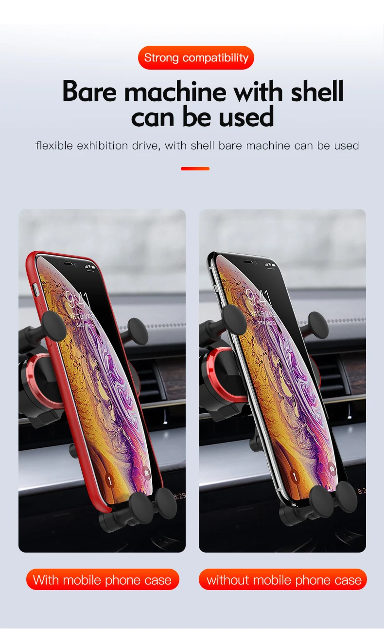 Универсальный гравитационный Автомобильный держатель для телефона, держатель на вентиляционное отверстие автомобиля, автомобильный держатель для iPhone 8 X XS Max, samsung, Xiaomi, держатель для мобильного телефона, подставка