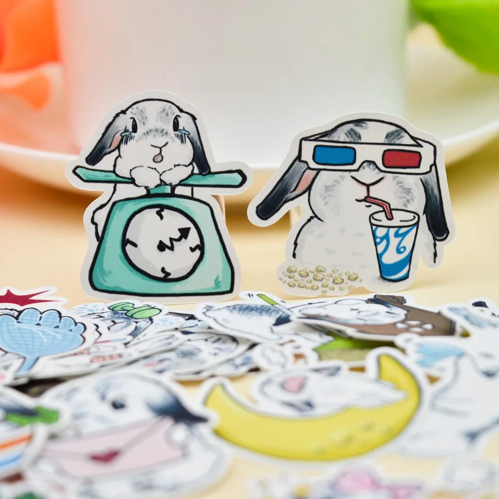 40 шт. тонкая бумага Kawaii наклейка в форме кролика сухой клей блокнот планировщик