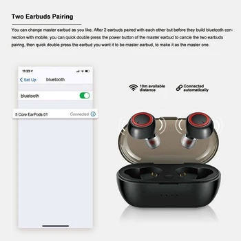 

Wireless Earbuds Sweatproof Bluetooth In Ear Mic Stereo Headphone Pumping Bass Headphones Earphones For Sports Workout Gym