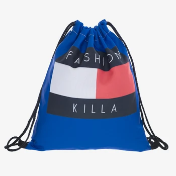 

New 3D Printed Fashion Killa Drawstring Bag Mochila Cuerda Out Door Drawstring Backpack Women Men Modis String Bag Girl