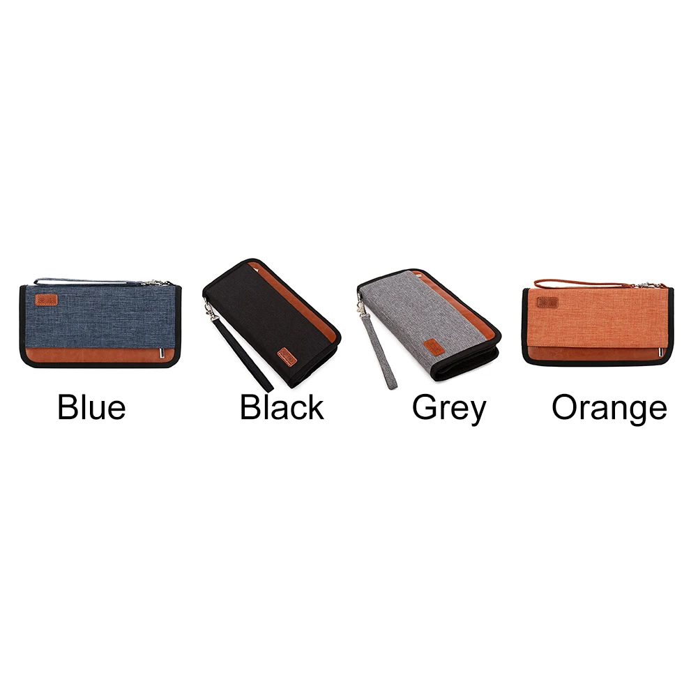 Card Holder Travel Wallet Full Closure Waterproof Documents Accessories Storage Antitheft Cash Outdoor Zipper Passport Organizer