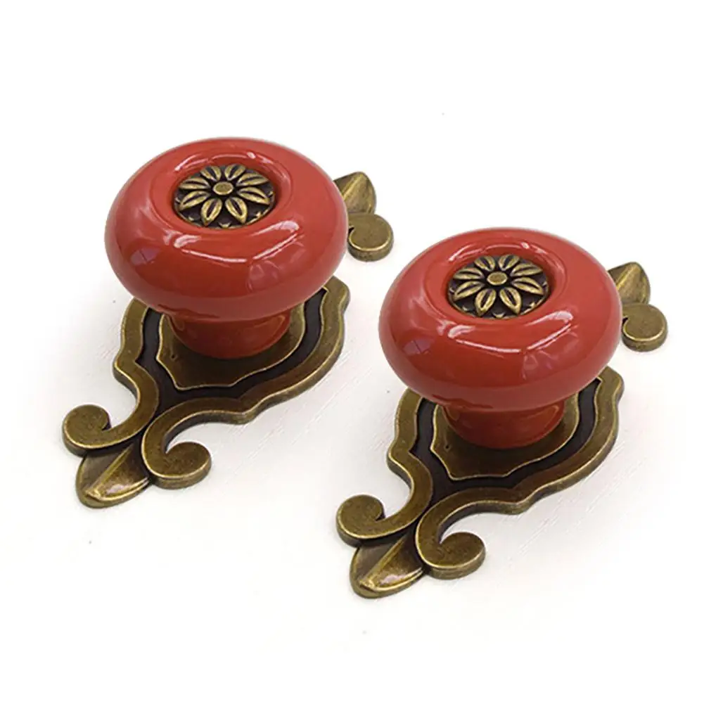 2Pcs/set Ceramic Metal Drawer Cabinet Wardrobe Cupboard Door Knobs Furniture Handles Home DIY | Инструменты
