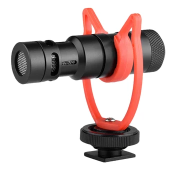 

Mini Microphone Plug-And-Play Mic 3.5mm Plug with Shock Mount Wind Sn for Smartphone DSLR Camera Live Broadcast