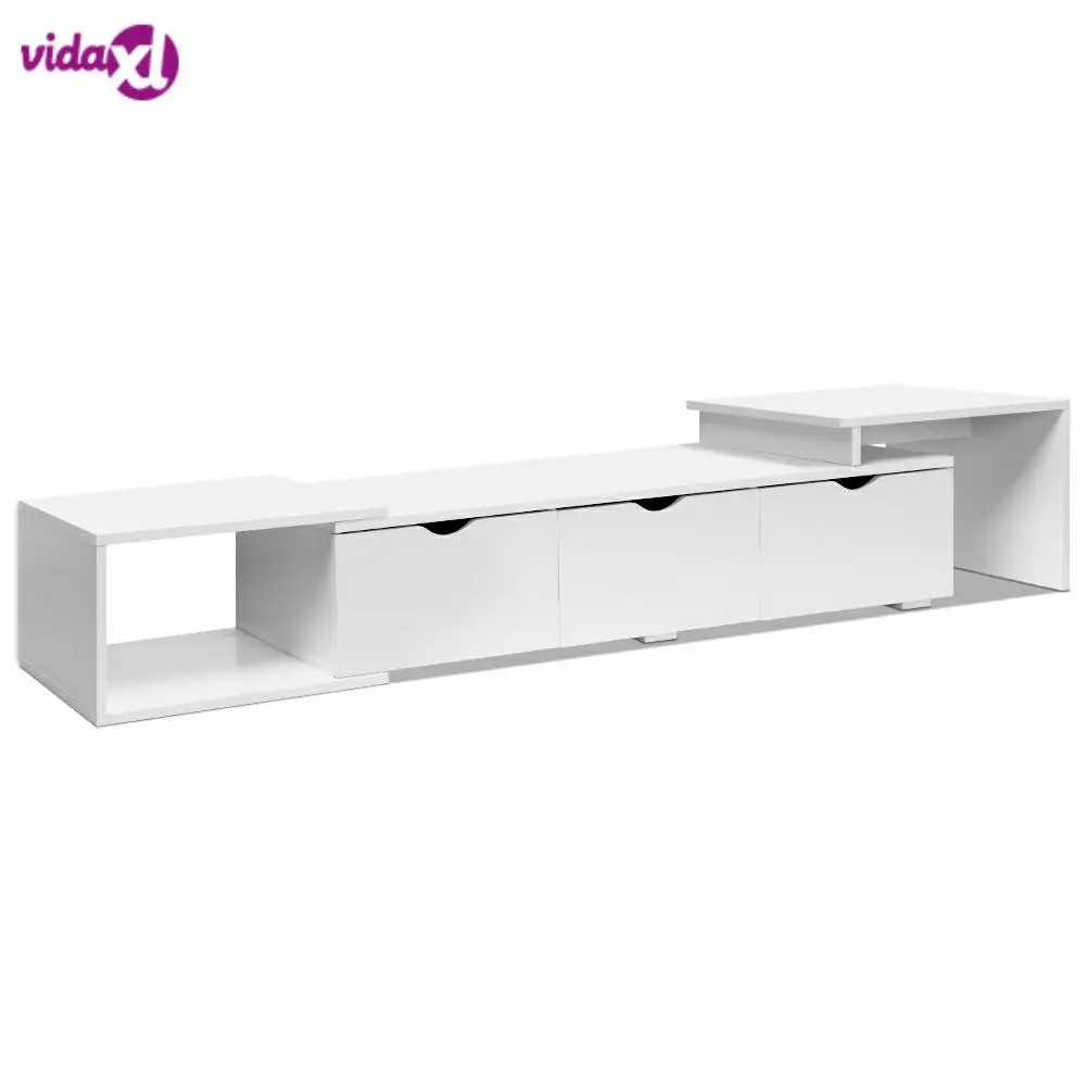 

Artiss Length Lowline TV Entertainment Cabinet White Modern TV Stand Cabinet Unit Lowboard With Three Pull-Out Drawers A2