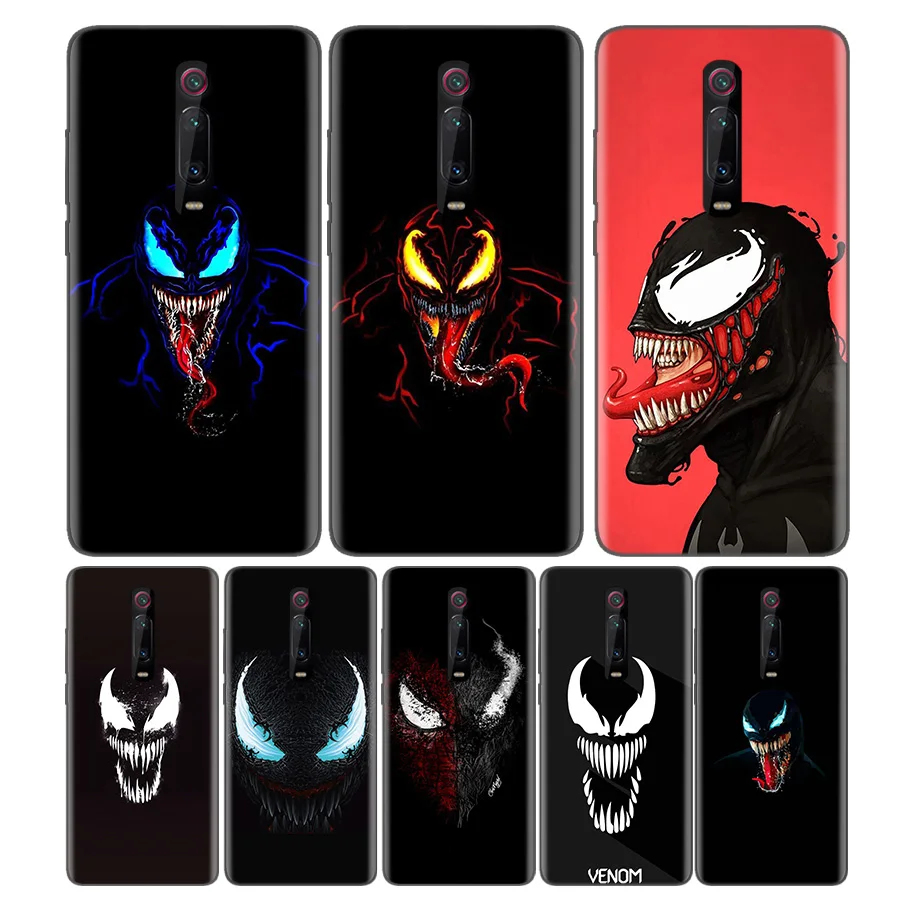 

Black Soft Silicone Bag Cover Case for Xiaomi Mi 9T CC9 Redmi 4 4X 5 6 6A 7 7A Note Plus K20 Pro F1 Tampa Fall Caso Venom Marvel