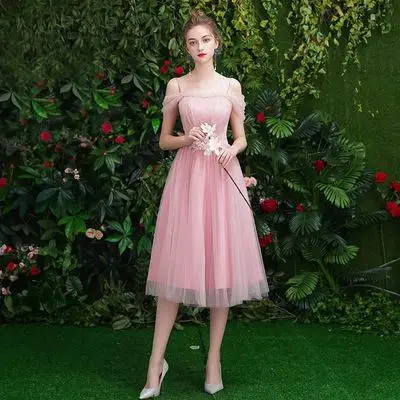 style 8 Junior розовые милые платья подружек невесты для женщин Свадебные вечерние торжественные платья нежно-розовое платье Длинные свадебные платья дешевые шифоновые платья - Цвет: style 8