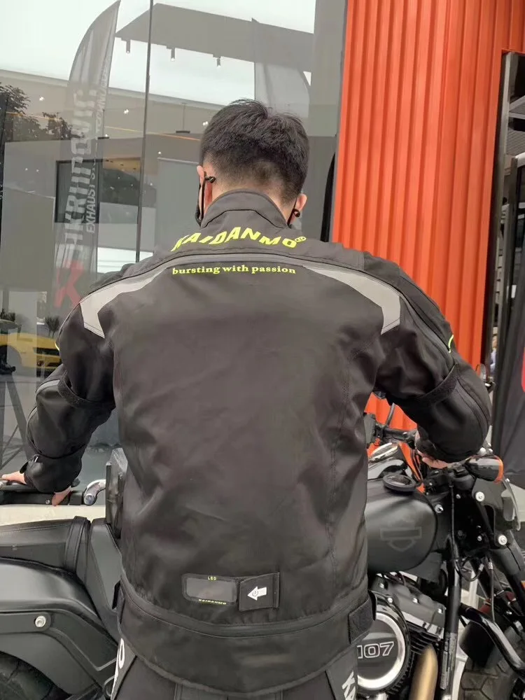 Men's Motorcycle Riding Protector all season Jacket with waterproof and warm lining LED