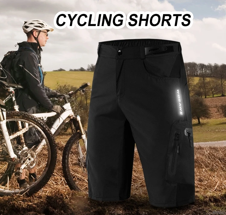 WOSAWE Мужские MTB шорты для открытого мотокросса Короткие штаны дышащие свободные подходят для бега велосипедные шорты Ciclismo