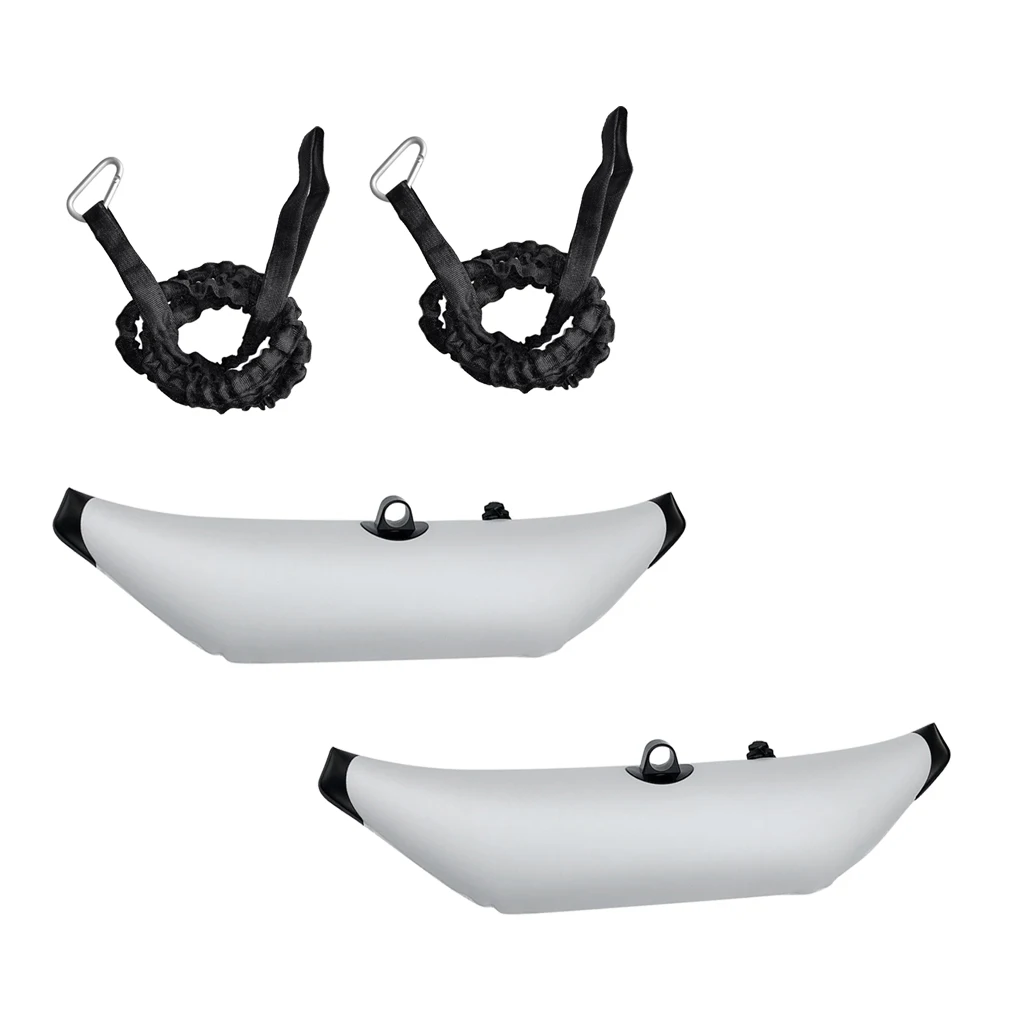

White PVC Inflatable Outrigger Stabilizer For Kayak Standing & Paddle Leash