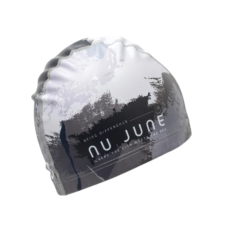 Nujune High Elastic Swimming Caps Adult Waterproof Stretchable Comfortable Ear Hair Protection Summer Pool Bathing Hat 4