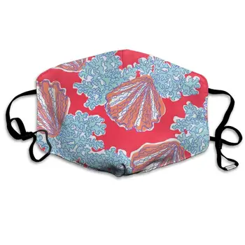 

Sea Shell Red Unisex Mask Indoor Outdoor Cycling Camping Travel Windproof Sun Anti Dust Mask Mouth With Adjustable Ear Loops