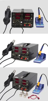 

YIHUA 853D 5A Hot Air Gun Rework Station 5A DC Power Supply Functions Rework Soldering Iron Station MACHINE Free Shipping 3 in 1