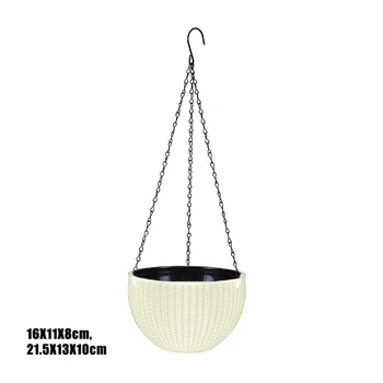 

Hanging Basket Flower Pot Flower Pot Resin Chic Planter With Chain Plaited