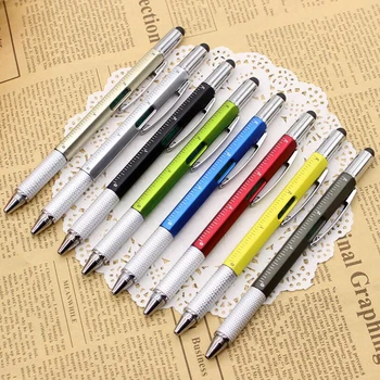 

1pc Multi-Function Screwdriver Tool Ballpoint Pen Caliper Level Scale Ballpoint Pen Capacitor Advertising Touch Ballpoint Pen