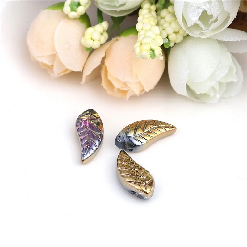 50 PCs Doreen Box Glass Beads Leaf Multicolor AB Rainbow Bead For DIY Fashion Bracelet Jewelry Making16x 8mm, Hole: 0.9mm 50 PCs Doreen Box Glass Beads Leaf Multicolor AB Rainbow Bead For DIY Fashion Bracelet Jewelry Making16x 8mm, Hole: 0.9mm