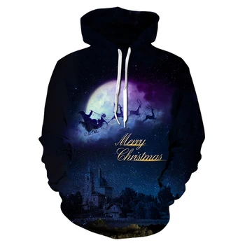 

2020 women's Christmas collection printed individual hoodie stylish men's and women's hip hop skateboard hoodie