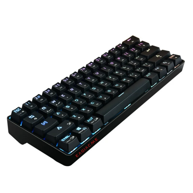 Eagiacme 61keys Mechanical Gaming Keyboard Wired/Bluebooth5.0 Dual-mode Design Multi Color RGB Illuminated LED Backlit