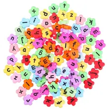 

200pcs Delicate Acrylic DIY Beads Durable Flower Shape Beads Letter Diy Beads